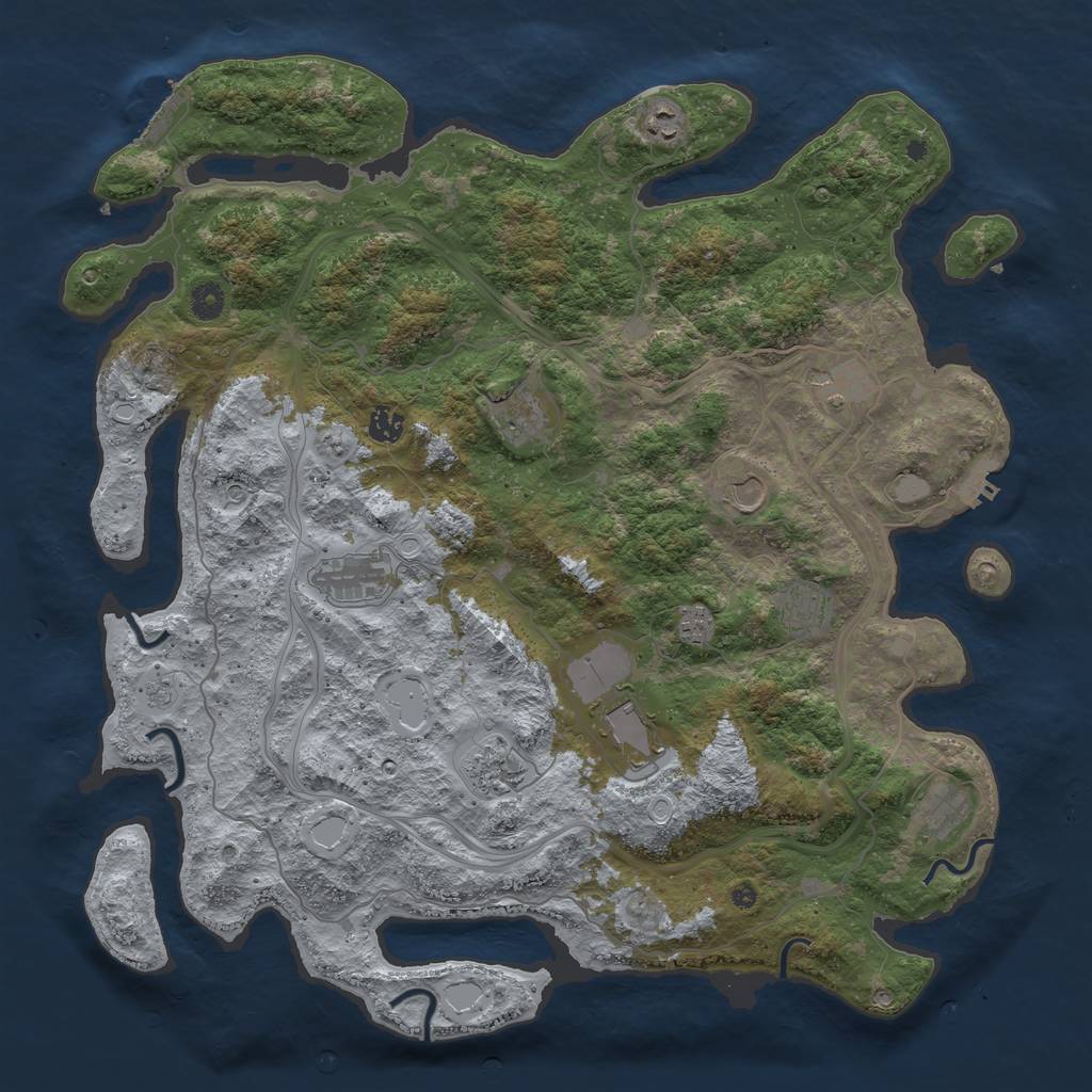 Rust Map: Procedural Map, Size: 4500, Seed: 737363222, 20 Monuments