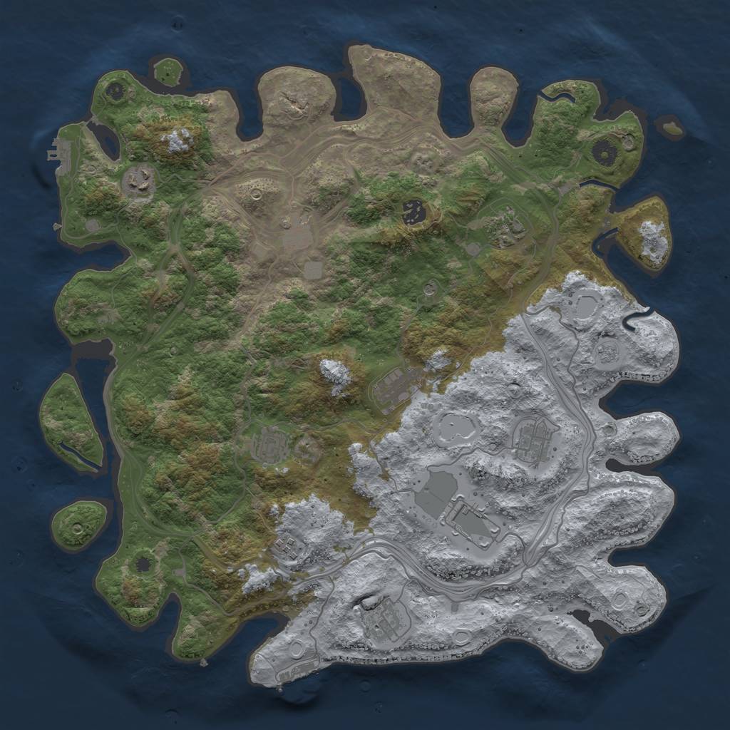 Rust Map: Procedural Map, Size: 4300, Seed: 344, 19 Monuments