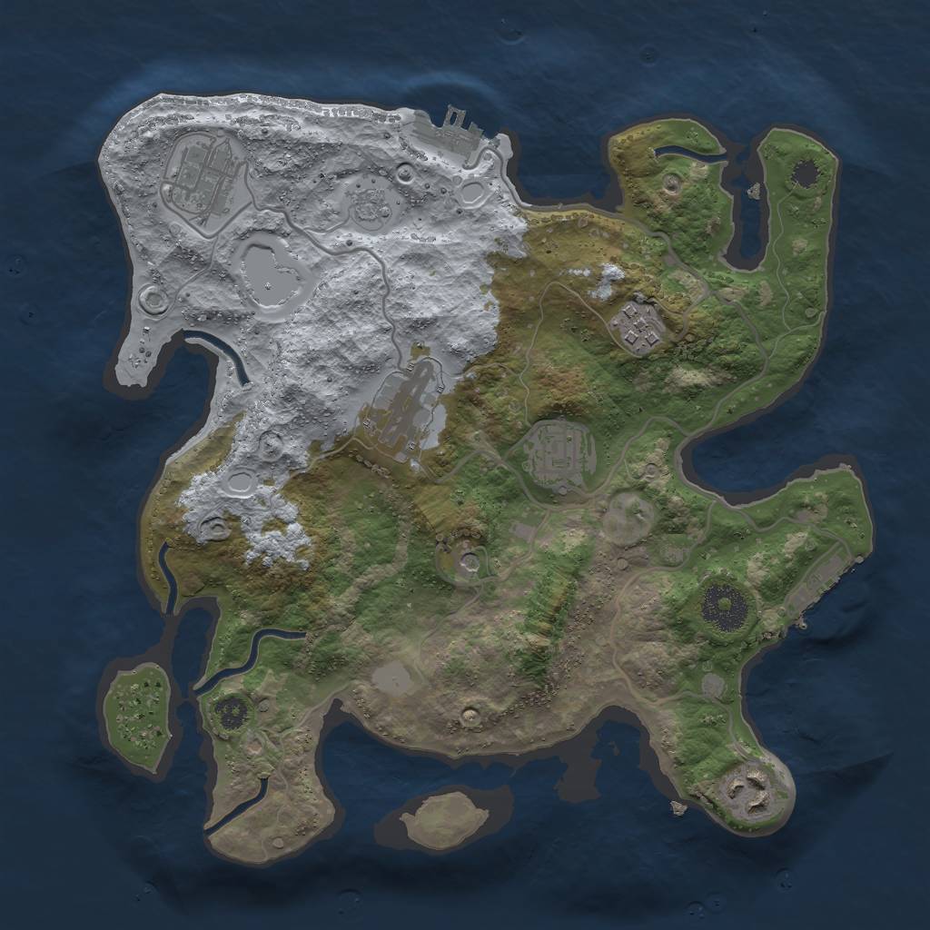 Rust Map: Procedural Map, Size: 3000, Seed: 272359, 14 Monuments