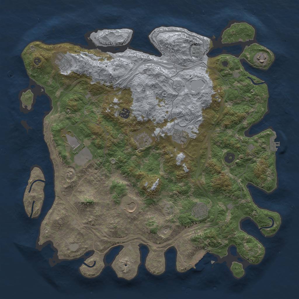 Rust Map: Procedural Map, Size: 4250, Seed: 24406, 18 Monuments