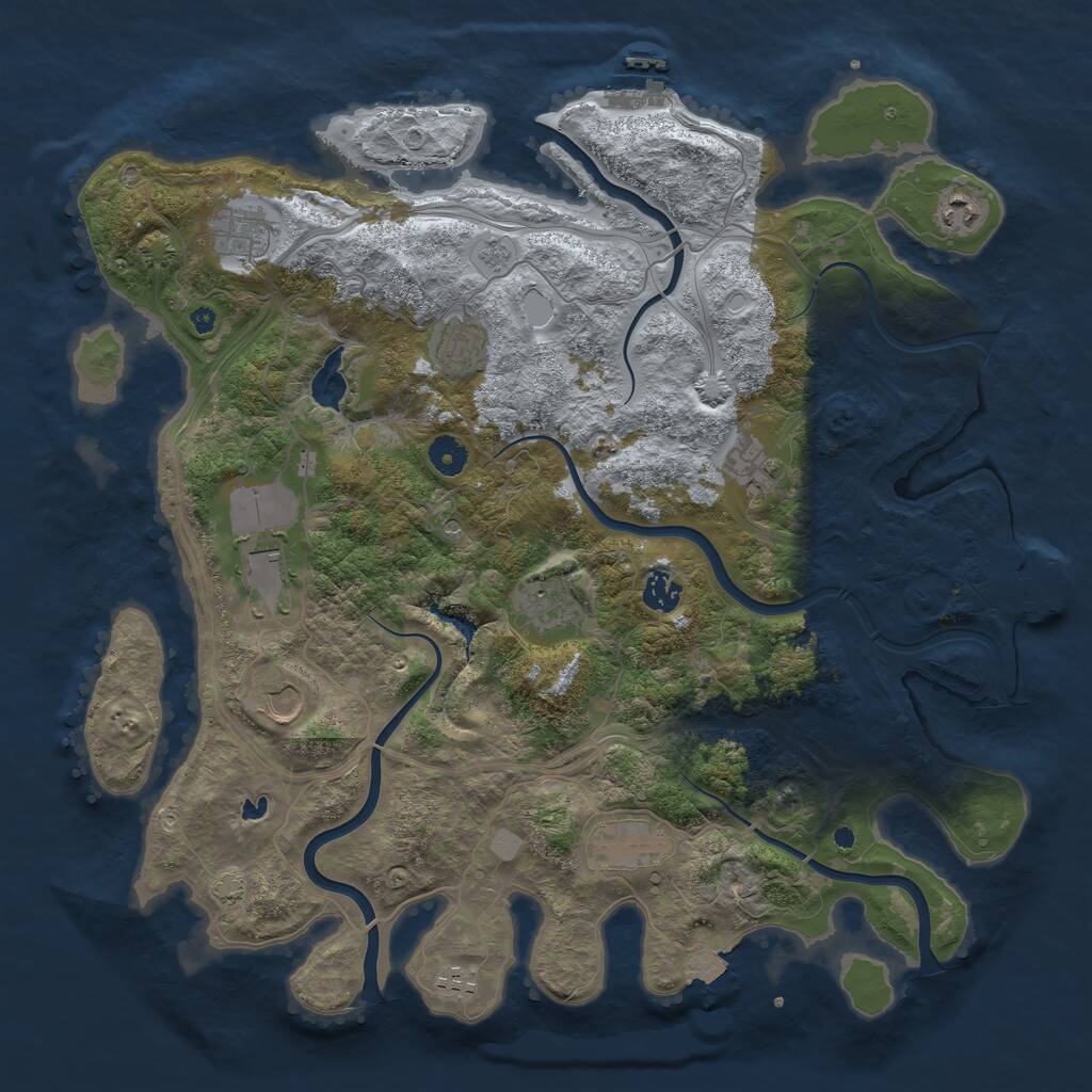 Rust Map: Procedural Map, Size: 4250, Seed: 24406, 16 Monuments