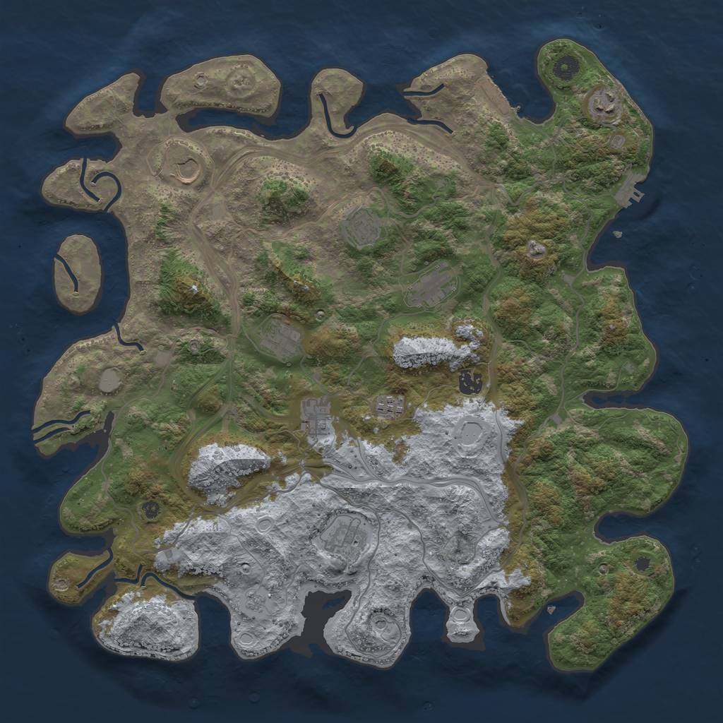 Rust Map: Procedural Map, Size: 4300, Seed: 159874798, 18 Monuments