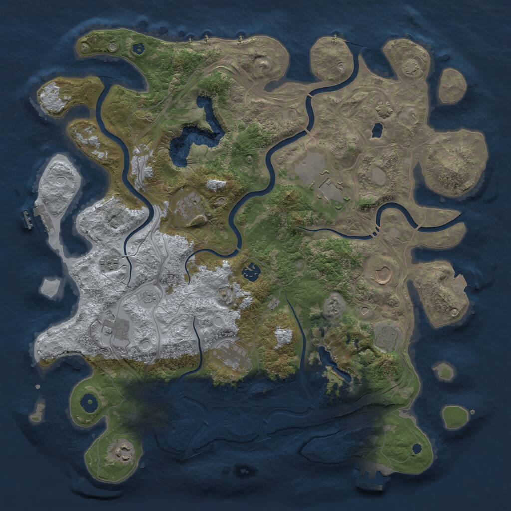 Rust Map: Procedural Map, Size: 4300, Seed: 145, 15 Monuments