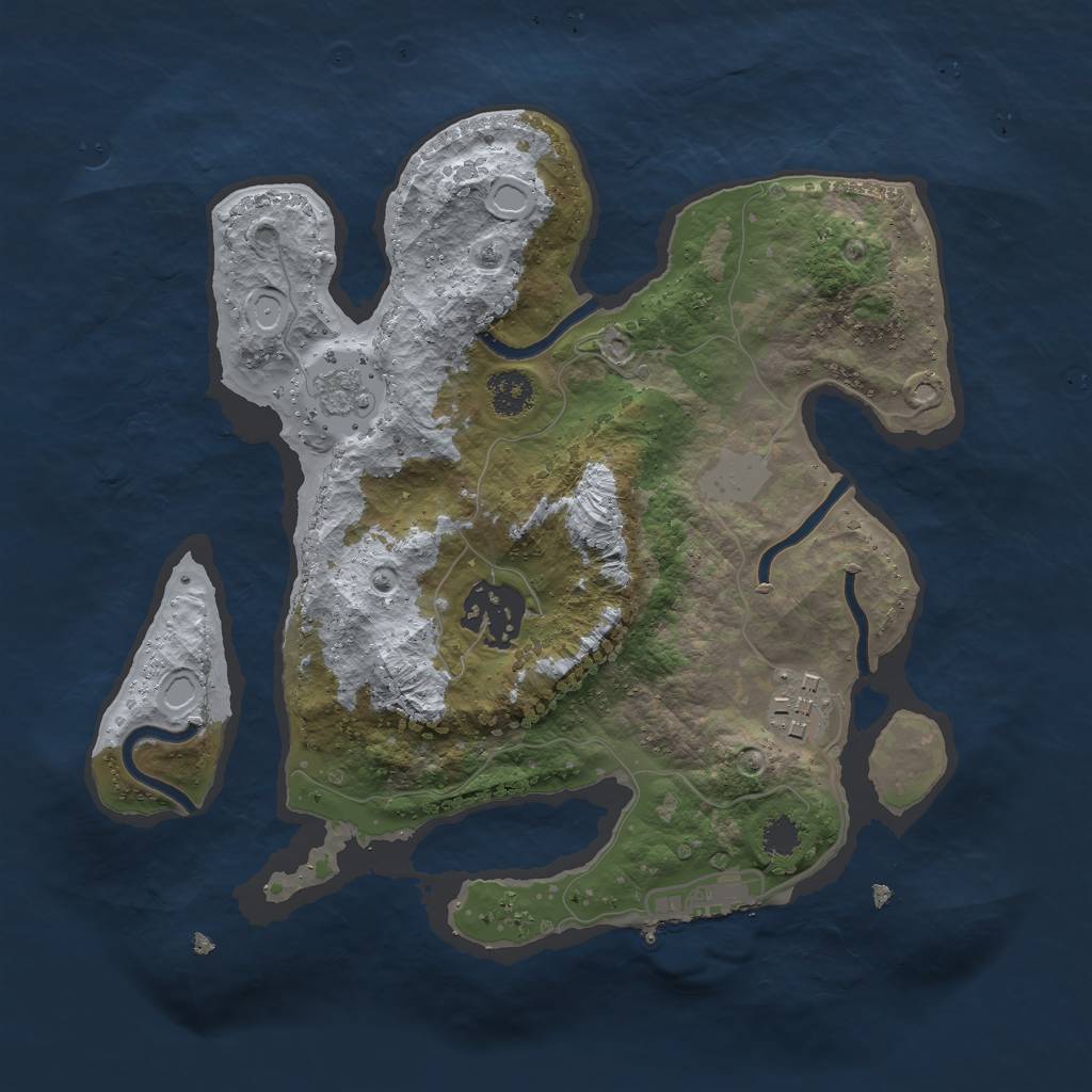 Rust Map: Procedural Map, Size: 2500, Seed: 20223, 9 Monuments