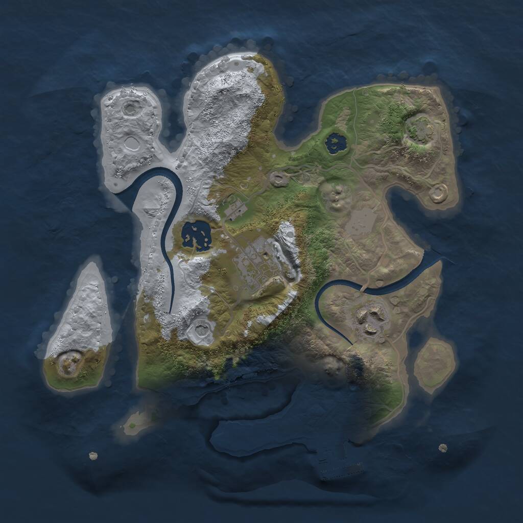 Rust Map: Procedural Map, Size: 2500, Seed: 20223, 7 Monuments