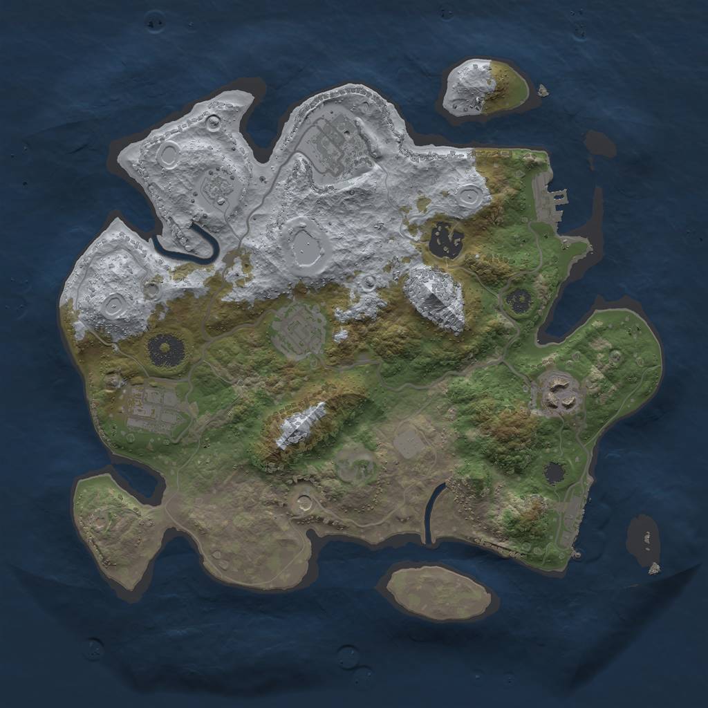 Rust Map: Procedural Map, Size: 3000, Seed: 39638, 14 Monuments