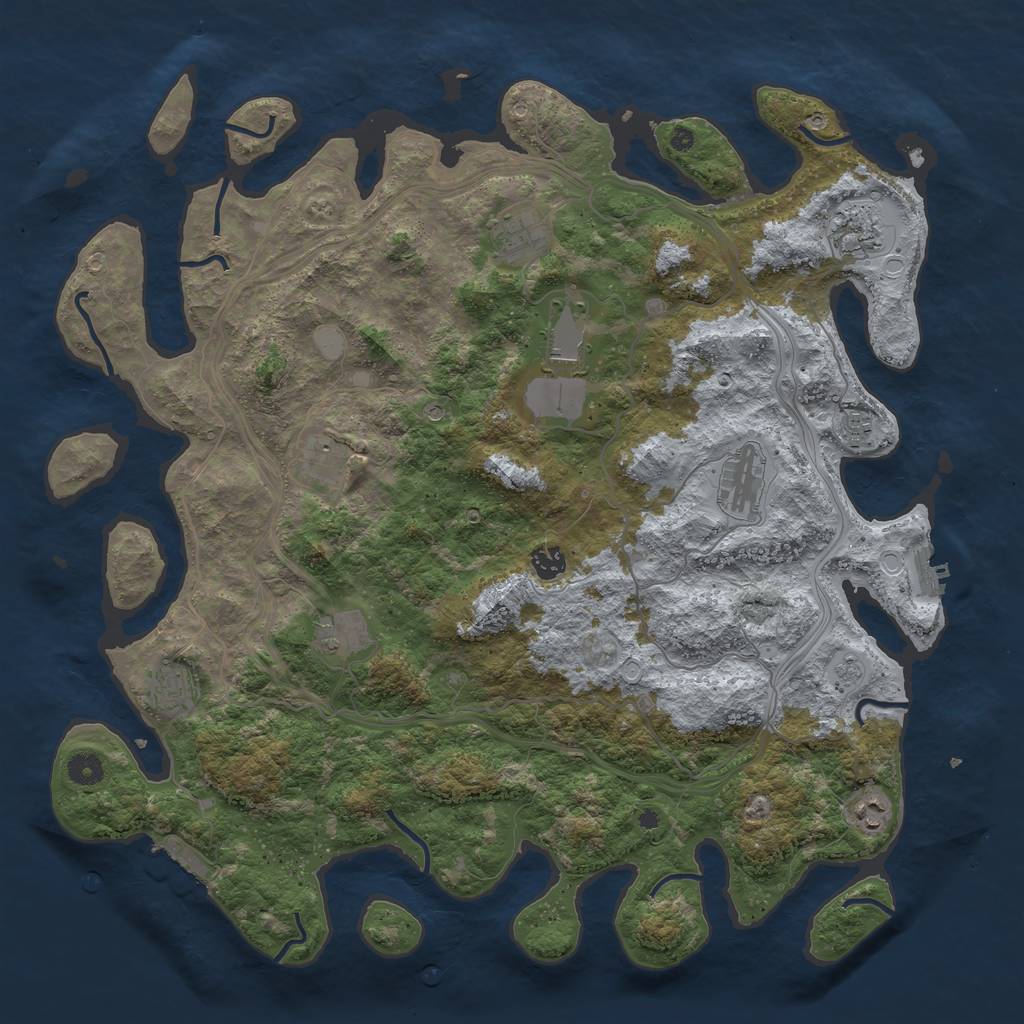 Rust Map: Procedural Map, Size: 4500, Seed: 20454, 19 Monuments