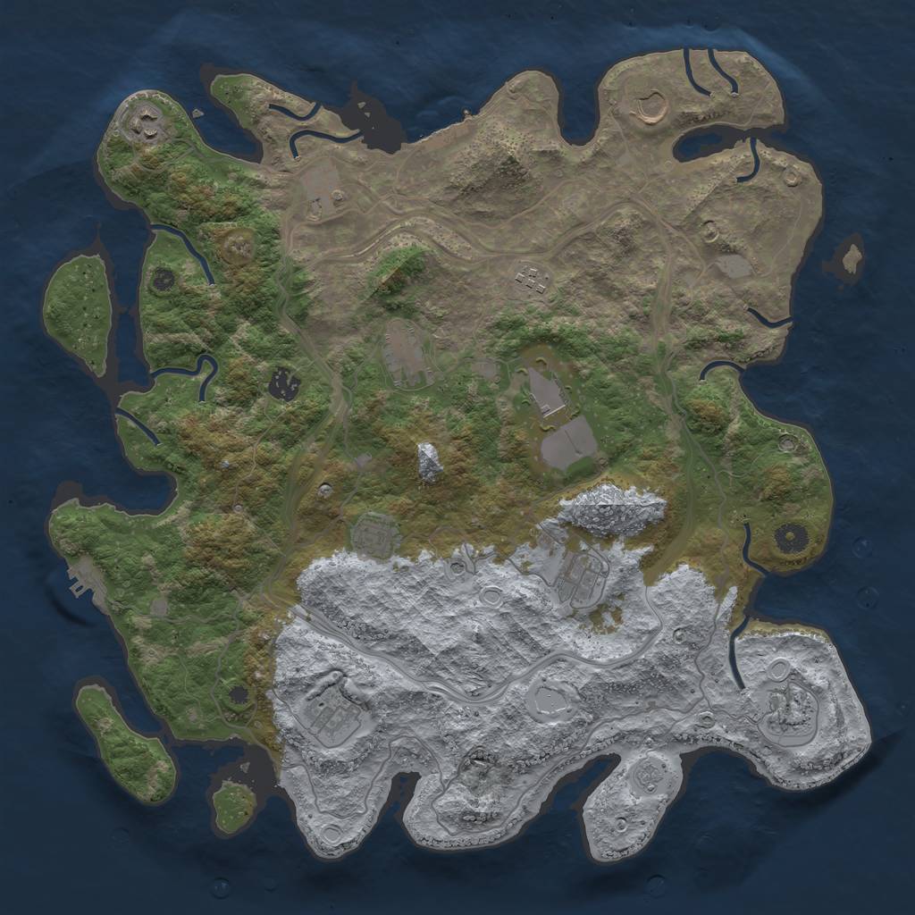 Rust Map: Procedural Map, Size: 4300, Seed: 1202617461, 20 Monuments