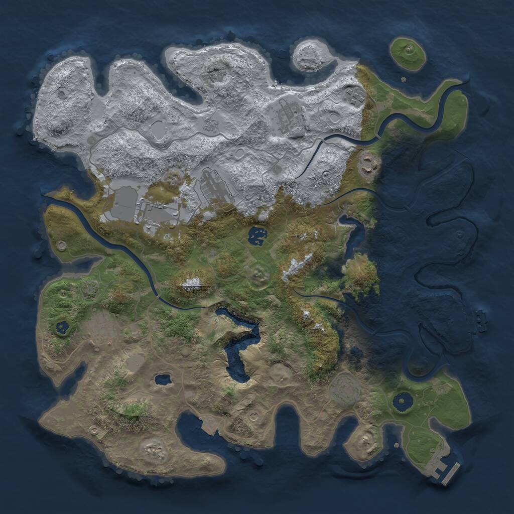 Rust Map: Procedural Map, Size: 4000, Seed: 1620677048, 14 Monuments