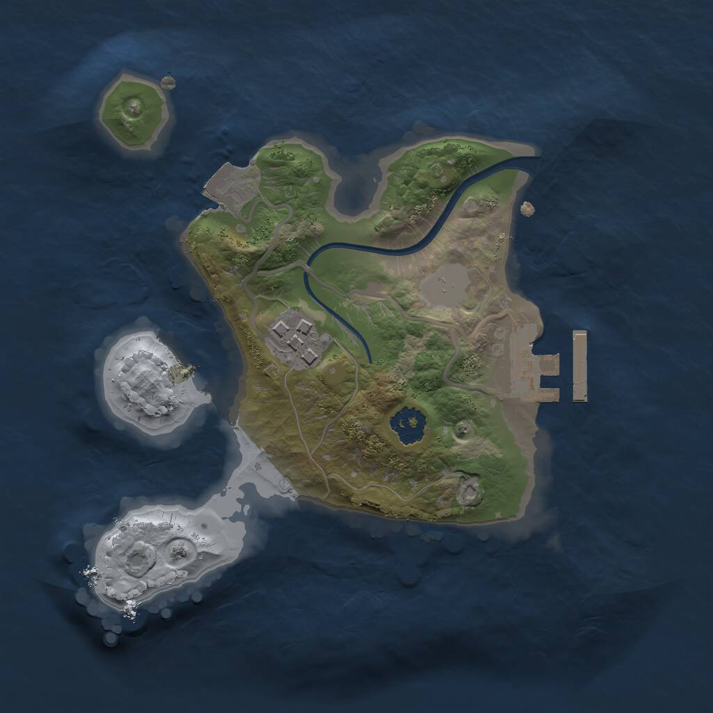 Rust Map: Procedural Map, Size: 2000, Seed: 294310, 3 Monuments