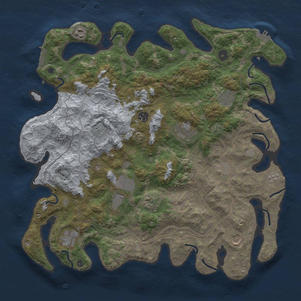 Rust Map: Procedural Map, Size: 4250, Seed: 1720982784, 20 Monuments