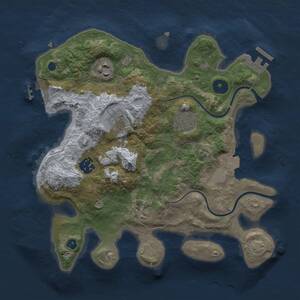 Thumbnail Rust Map: Procedural Map, Size: 3000, Seed: 3486489, 9 Monuments