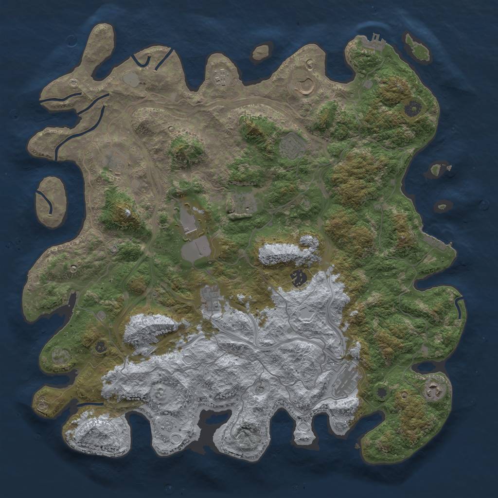 Rust Map: Procedural Map, Size: 4500, Seed: 159874798, 19 Monuments