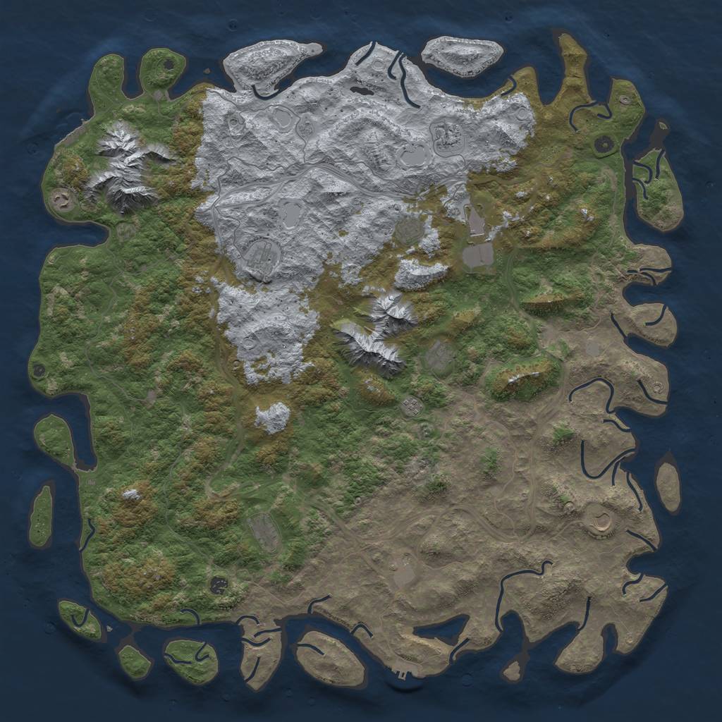 Rust Map: Procedural Map, Size: 6000, Seed: 147483647, 20 Monuments