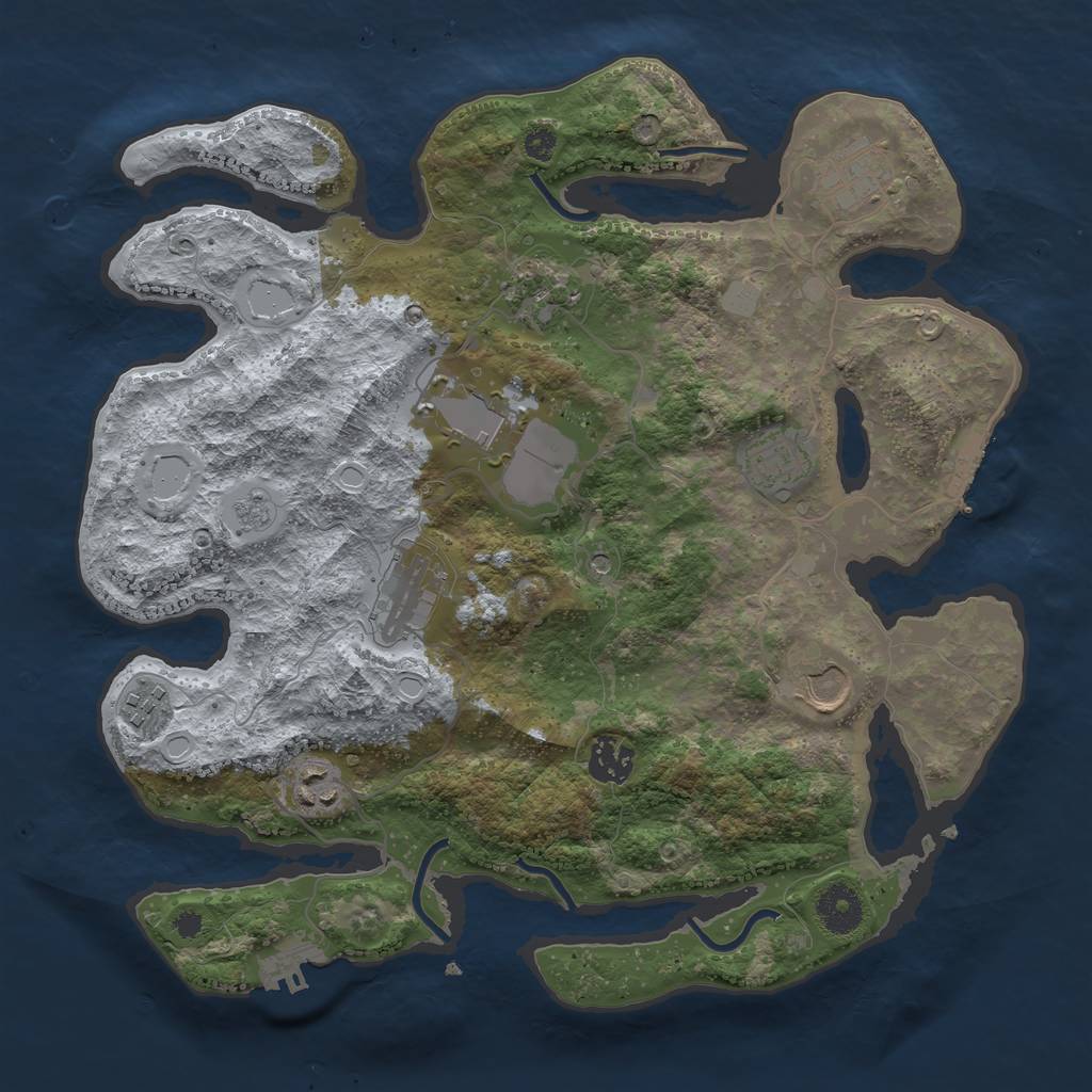 Rust Map: Procedural Map, Size: 3500, Seed: 6363200, 18 Monuments