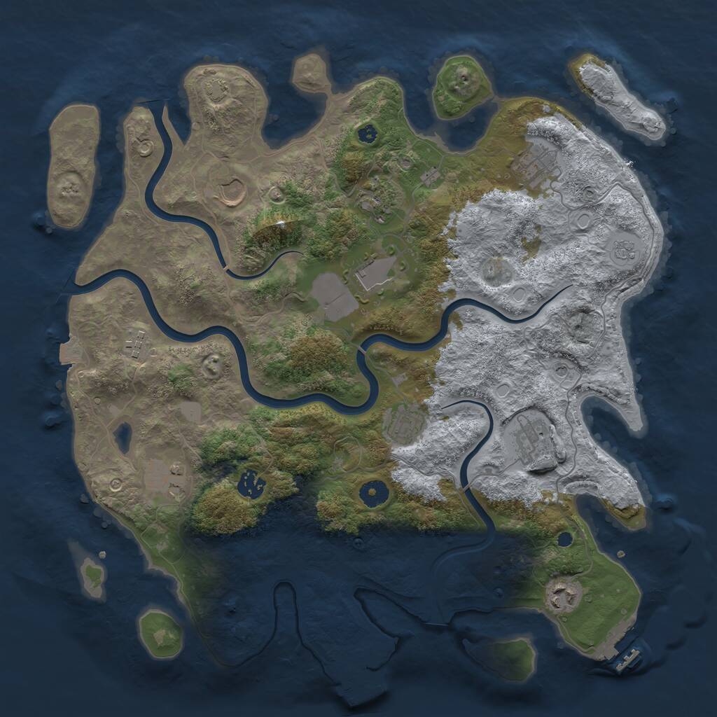 Rust Map: Procedural Map, Size: 3900, Seed: 30876272, 16 Monuments