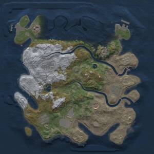 Thumbnail Rust Map: Procedural Map, Size: 3500, Seed: 647606346, 14 Monuments