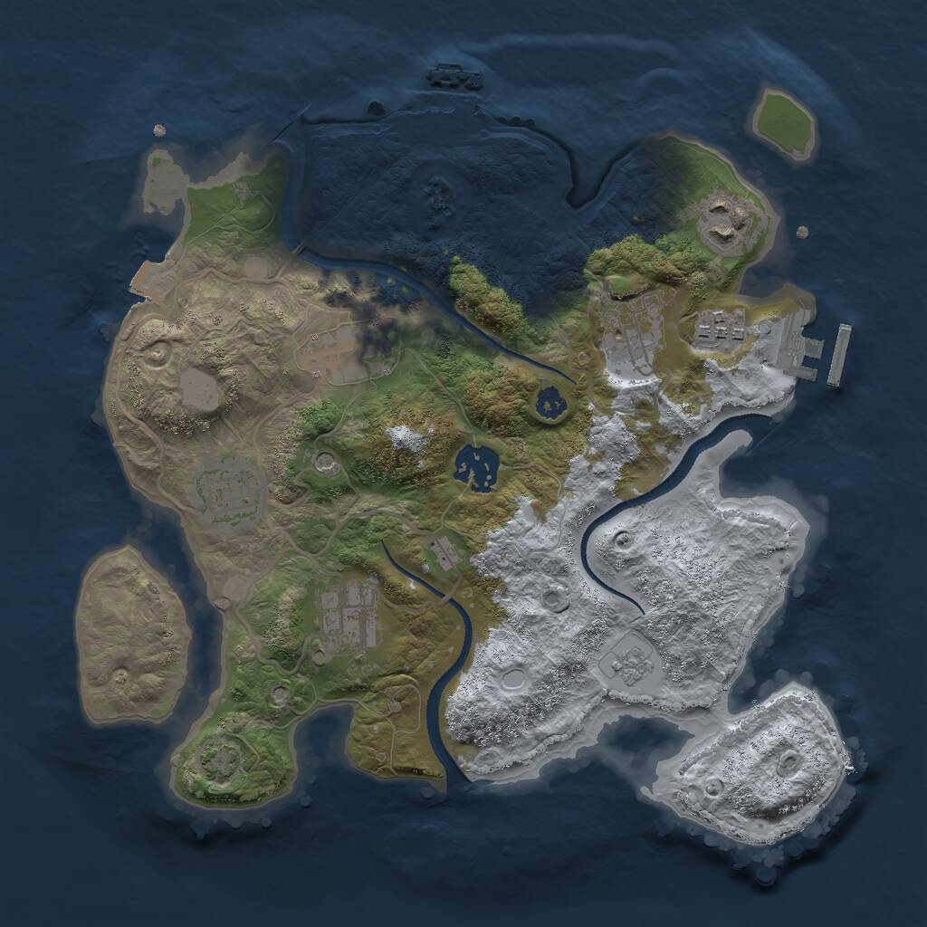 Rust Map: Procedural Map, Size: 3000, Seed: 534534, 13 Monuments