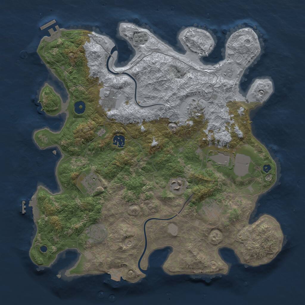 Rust Map: Procedural Map, Size: 3700, Seed: 1217579332, 15 Monuments