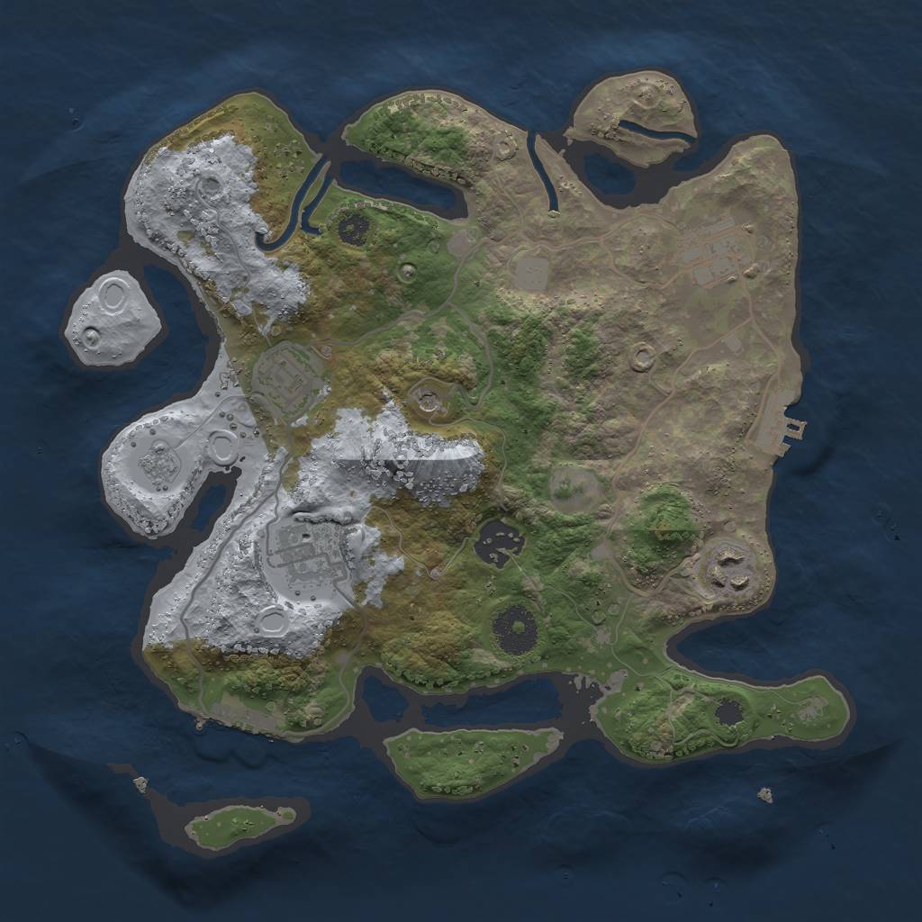 Rust Map: Procedural Map, Size: 3000, Seed: 418533362, 14 Monuments
