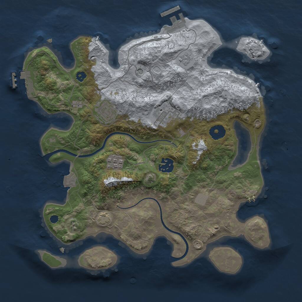 Rust Map: Procedural Map, Size: 3000, Seed: 187655281, 10 Monuments