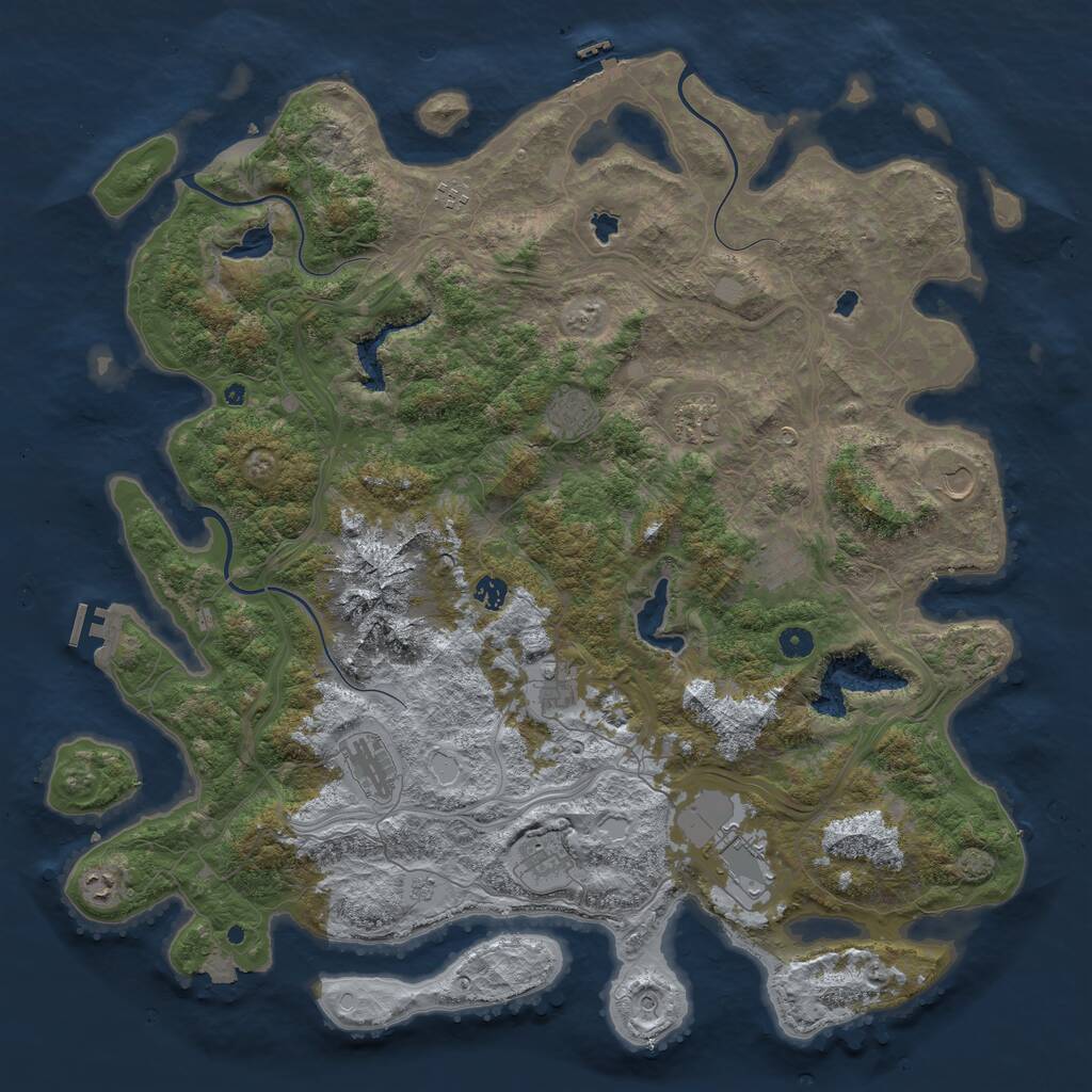 Rust Map: Procedural Map, Size: 5000, Seed: 8907654, 17 Monuments