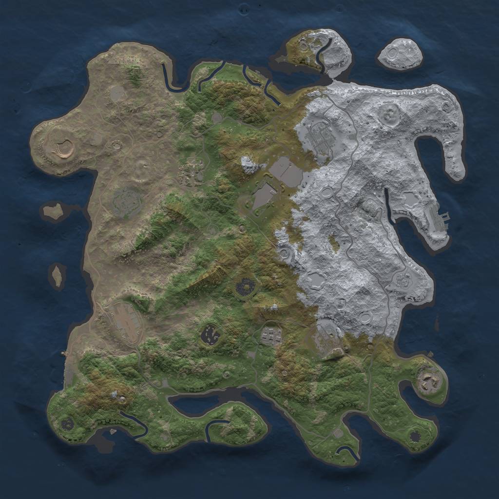 Rust Map: Procedural Map, Size: 4000, Seed: 324377478, 19 Monuments
