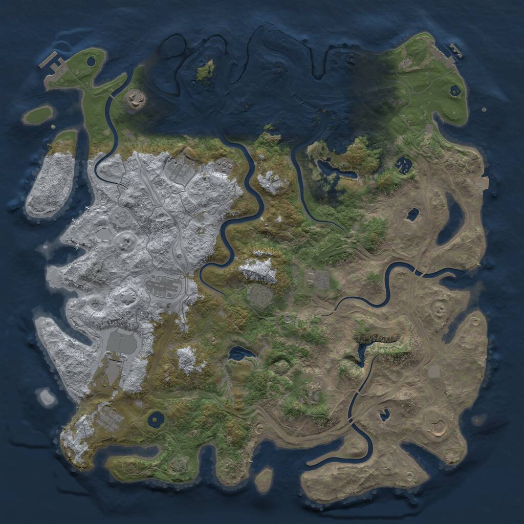 Rust Map: Procedural Map, Size: 4800, Seed: 1654831932, 17 Monuments