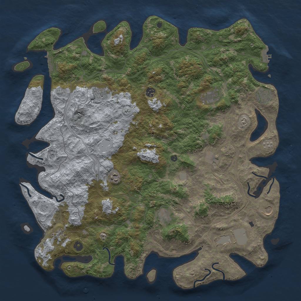 Rust Map: Procedural Map, Size: 4800, Seed: 1654831932, 20 Monuments