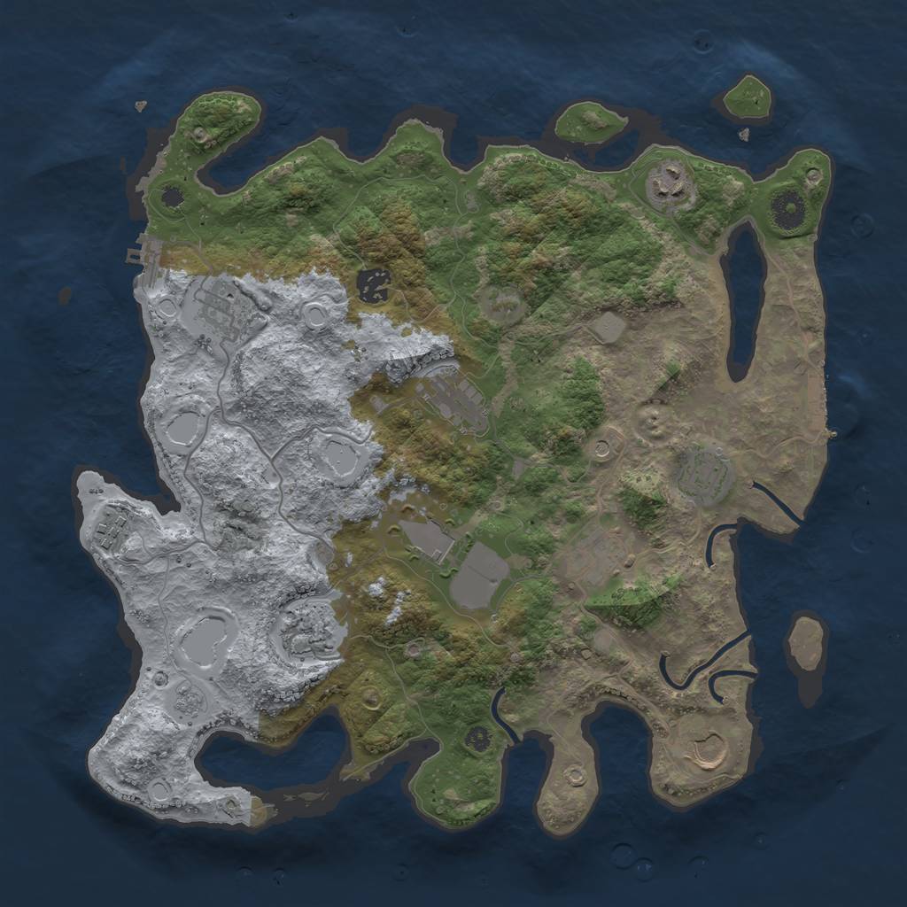 Rust Map: Procedural Map, Size: 3750, Seed: 1976427225, 19 Monuments