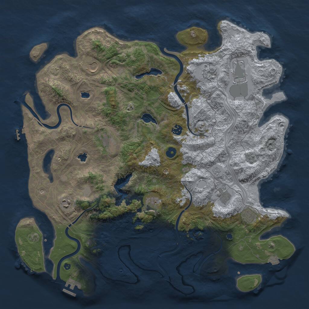 Rust Map: Procedural Map, Size: 4500, Seed: 87751922, 16 Monuments