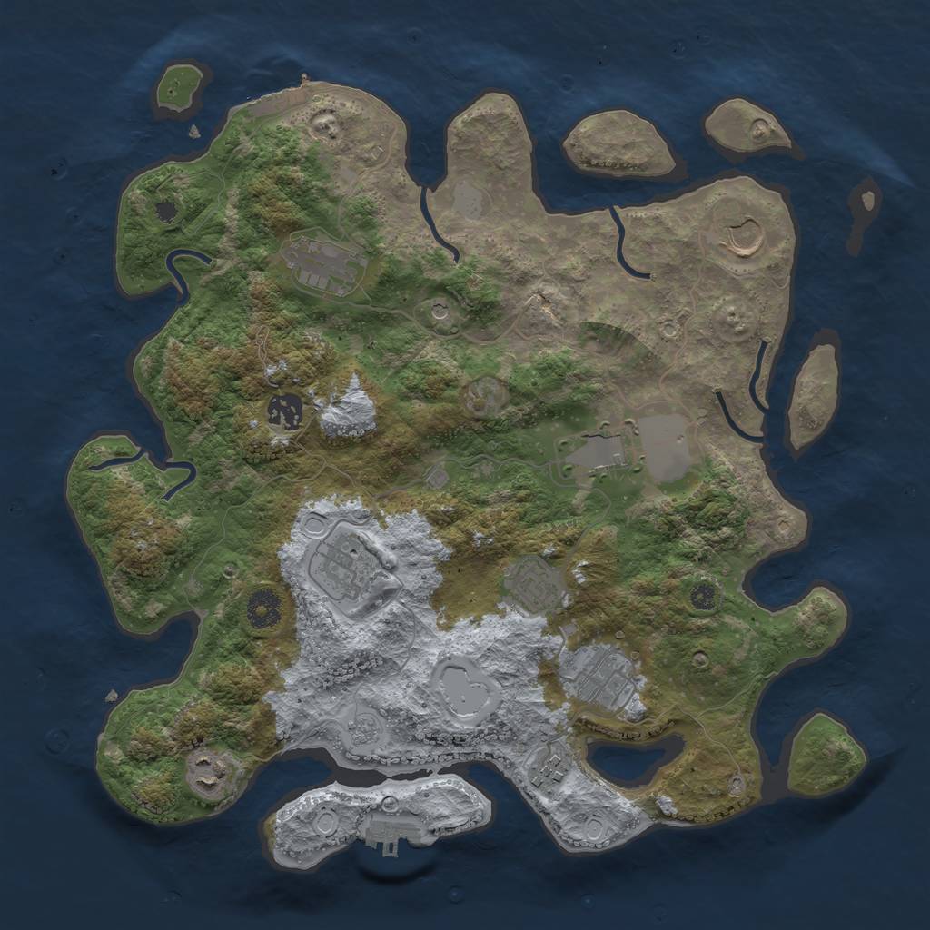 Rust Map: Procedural Map, Size: 3700, Seed: 146495735, 18 Monuments