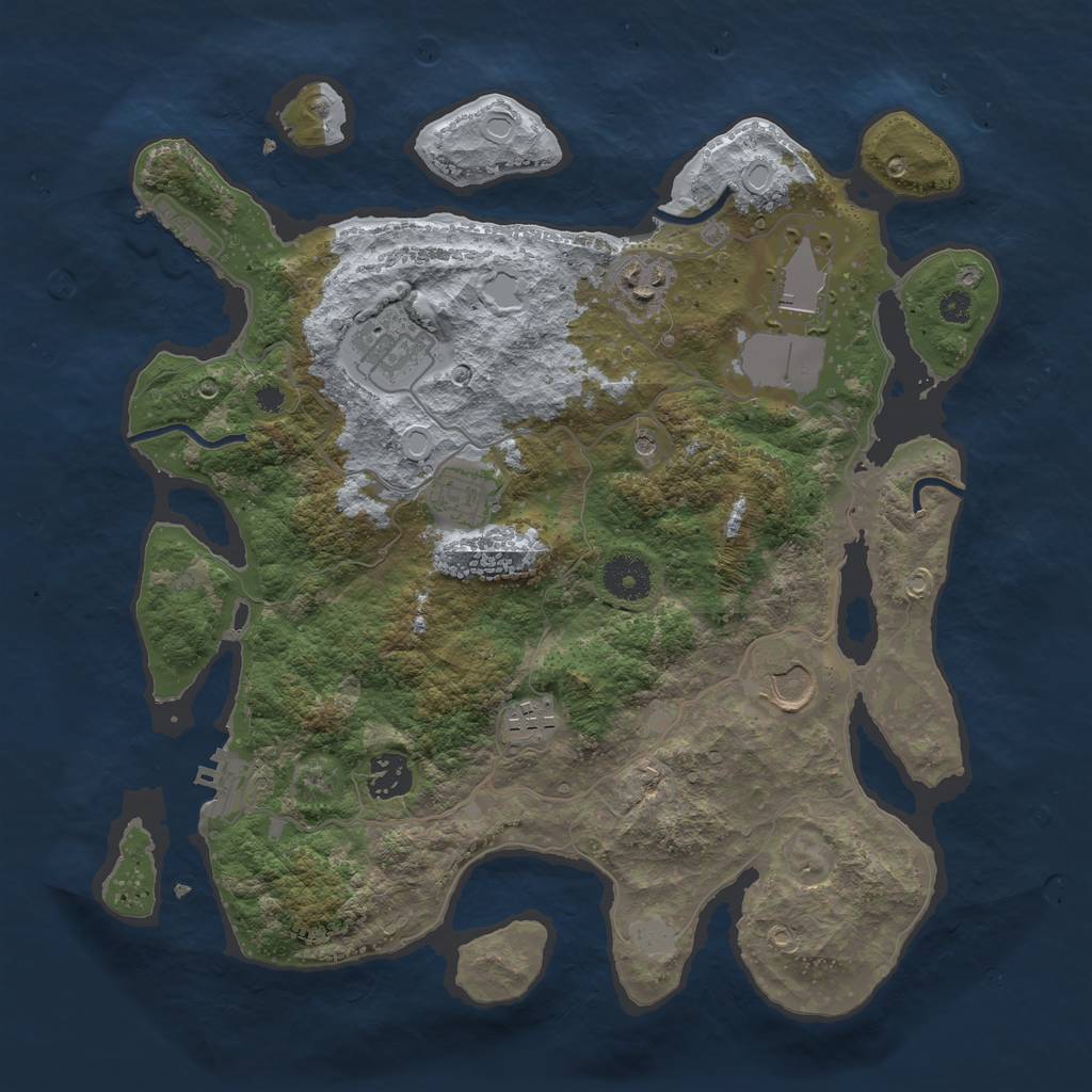 Rust Map: Procedural Map, Size: 3500, Seed: 366190796, 15 Monuments