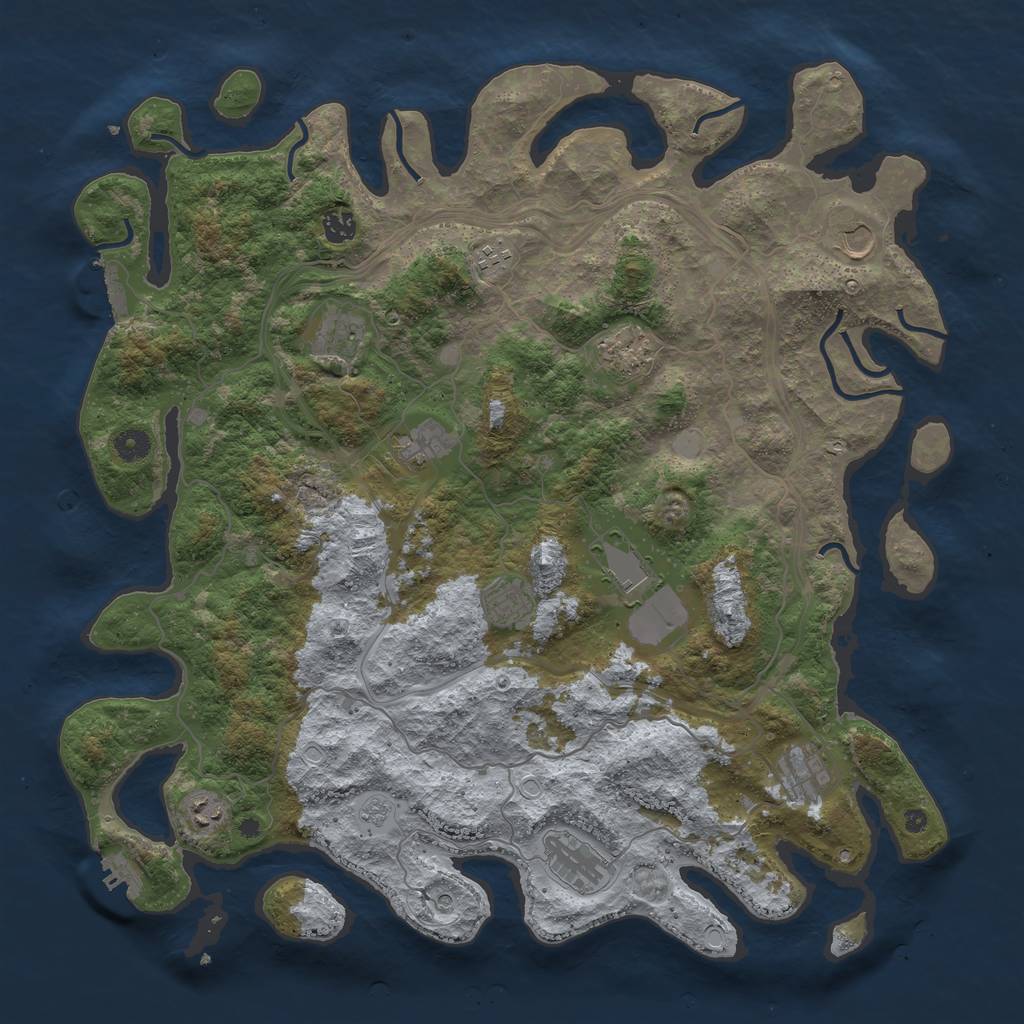 Rust Map: Procedural Map, Size: 4500, Seed: 1515043019, 20 Monuments