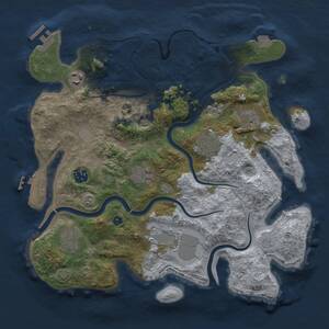 Thumbnail Rust Map: Procedural Map, Size: 3500, Seed: 651188896, 14 Monuments