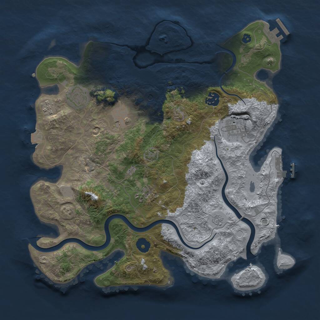 Rust Map: Procedural Map, Size: 3400, Seed: 725238053, 12 Monuments