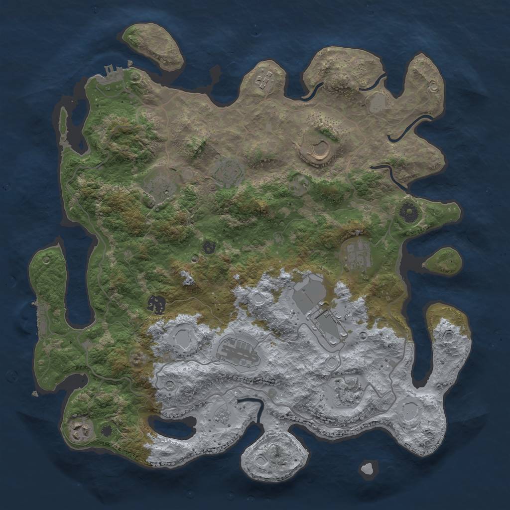 Rust Map: Procedural Map, Size: 4000, Seed: 19849, 19 Monuments