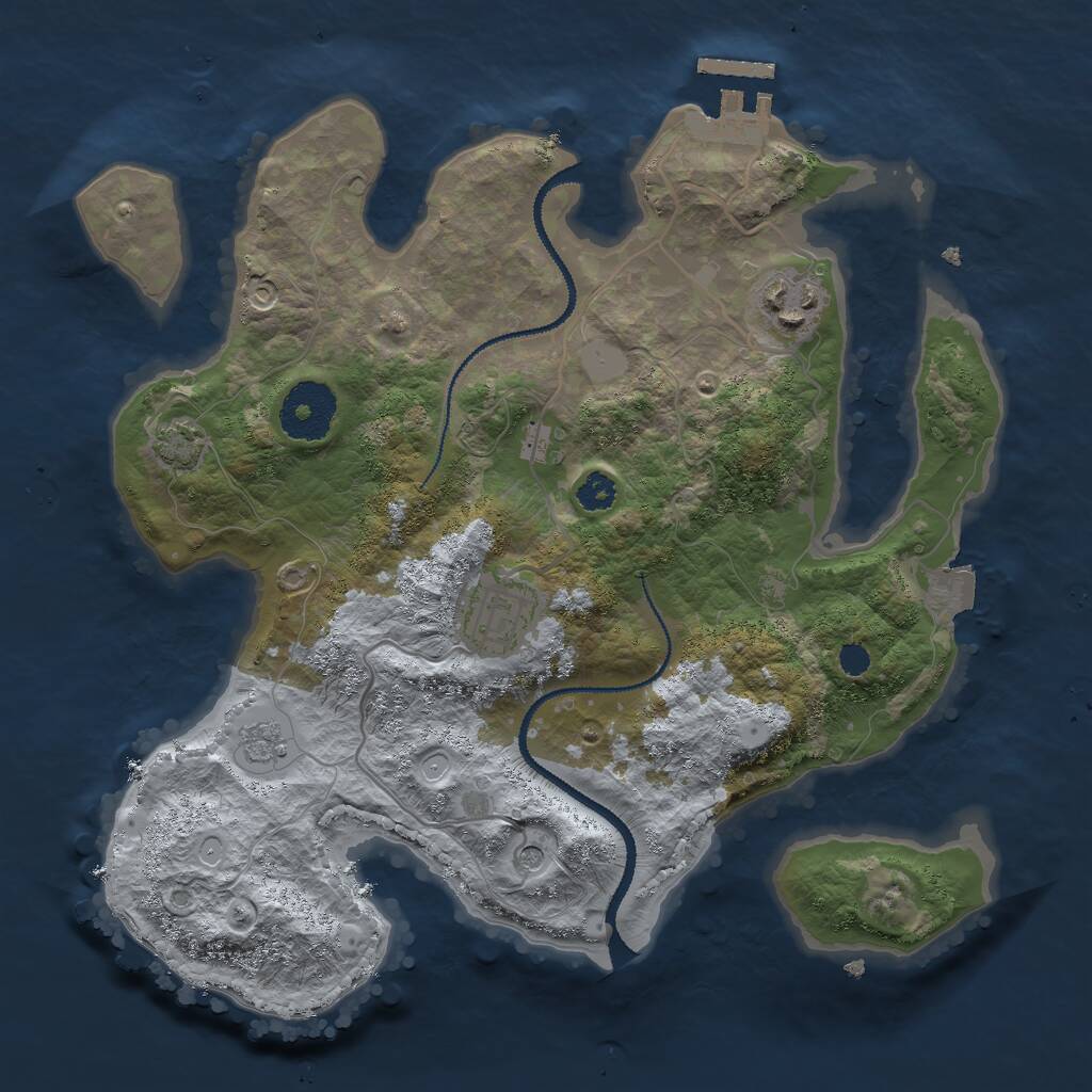 Rust Map: Procedural Map, Size: 2860, Seed: 2147483647, 7 Monuments