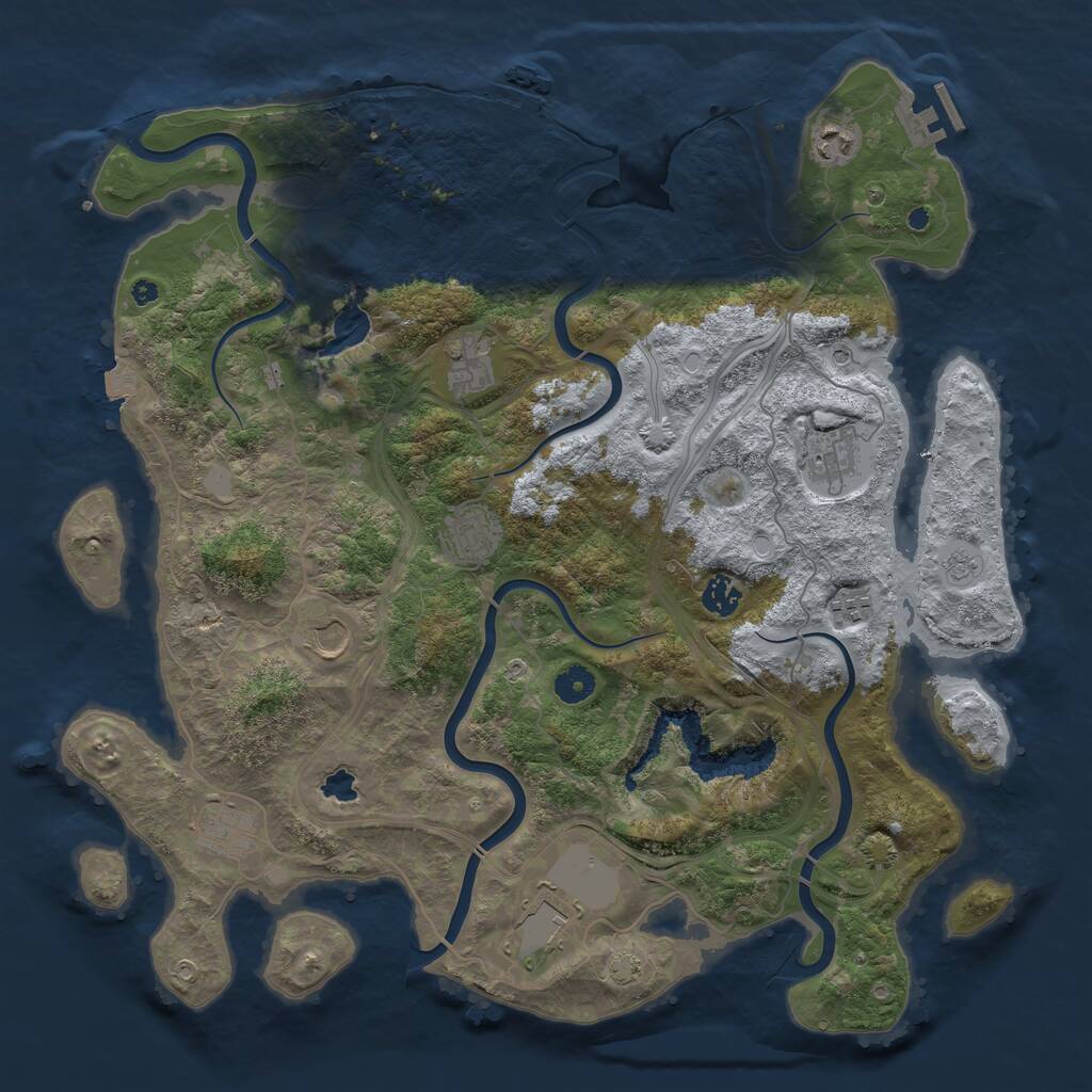 Rust Map: Procedural Map, Size: 4250, Seed: 6516525, 15 Monuments