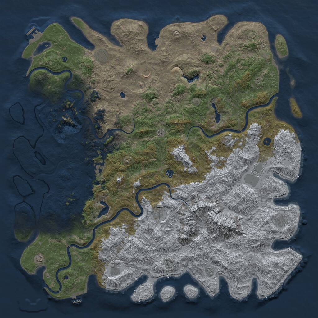 Rust Map: Procedural Map, Size: 6000, Seed: 1866871272, 17 Monuments