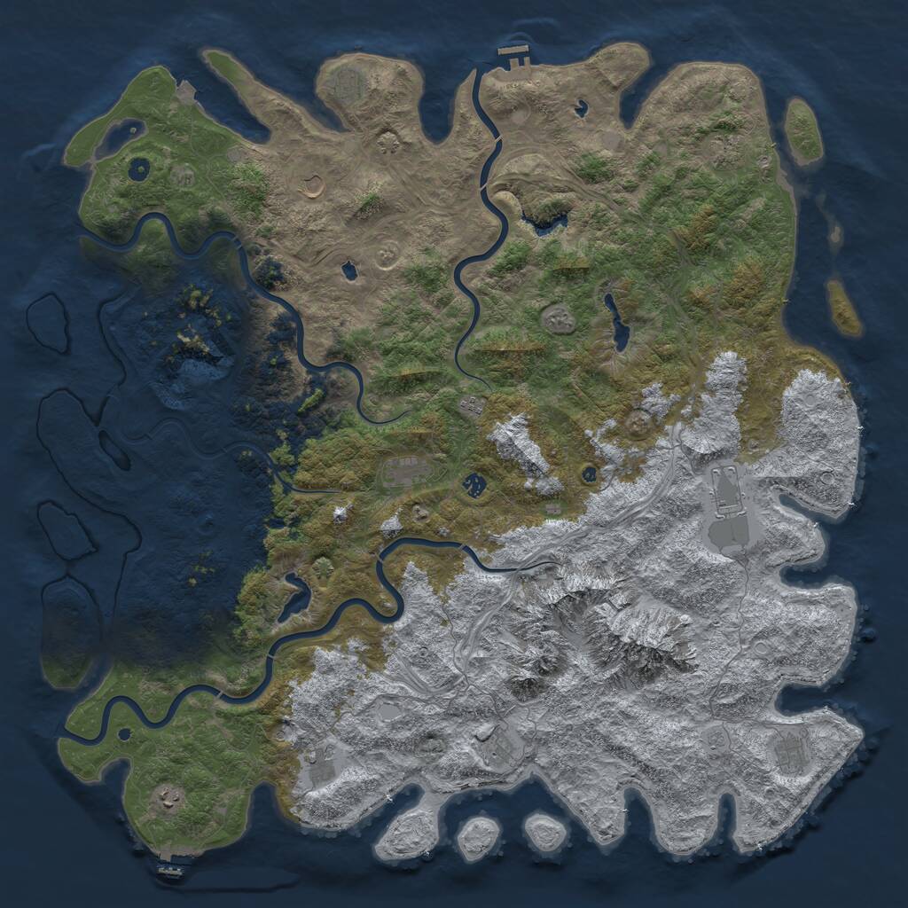 Rust Map: Procedural Map, Size: 6000, Seed: 1866871272, 17 Monuments