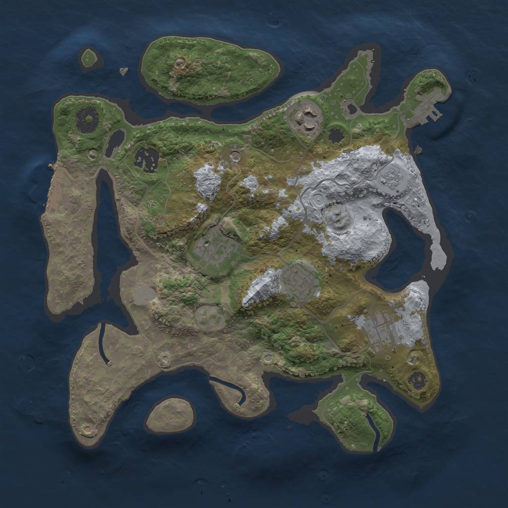 Rust Map: Procedural Map, Size: 3000, Seed: 535908191, 14 Monuments