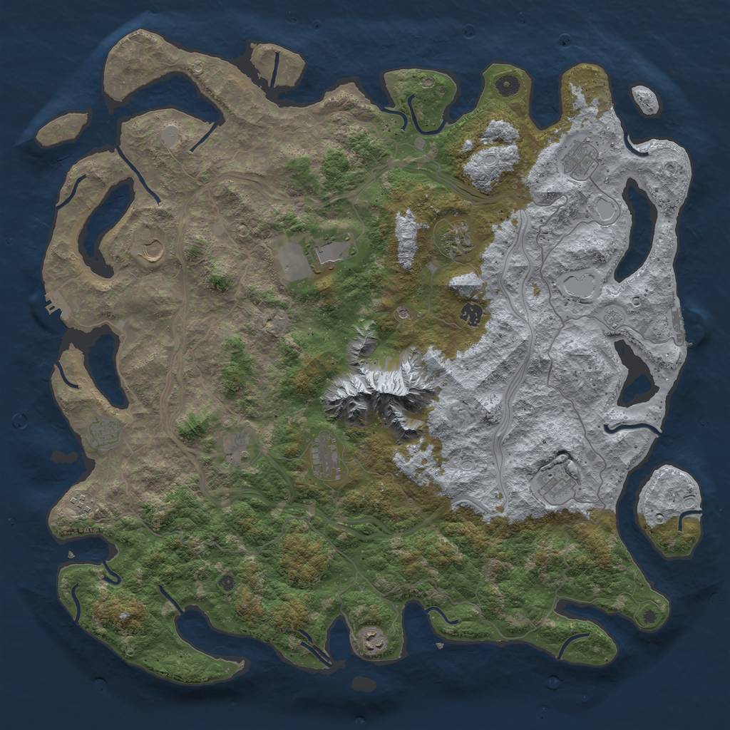 Rust Map: Procedural Map, Size: 5000, Seed: 1045345901, 20 Monuments