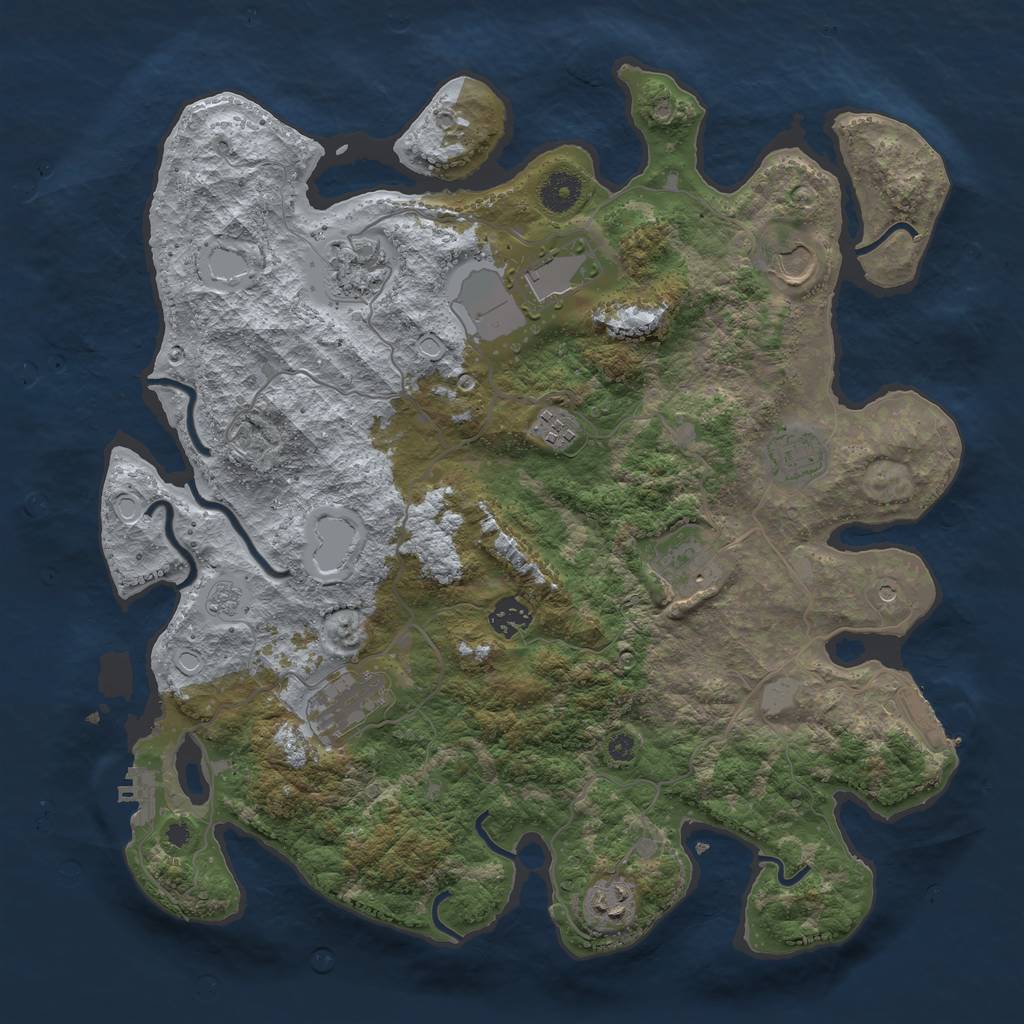 Rust Map: Procedural Map, Size: 3850, Seed: 6662696, 18 Monuments