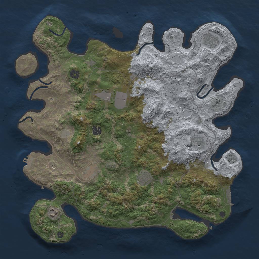 Rust Map: Procedural Map, Size: 4000, Seed: 17386, 17 Monuments