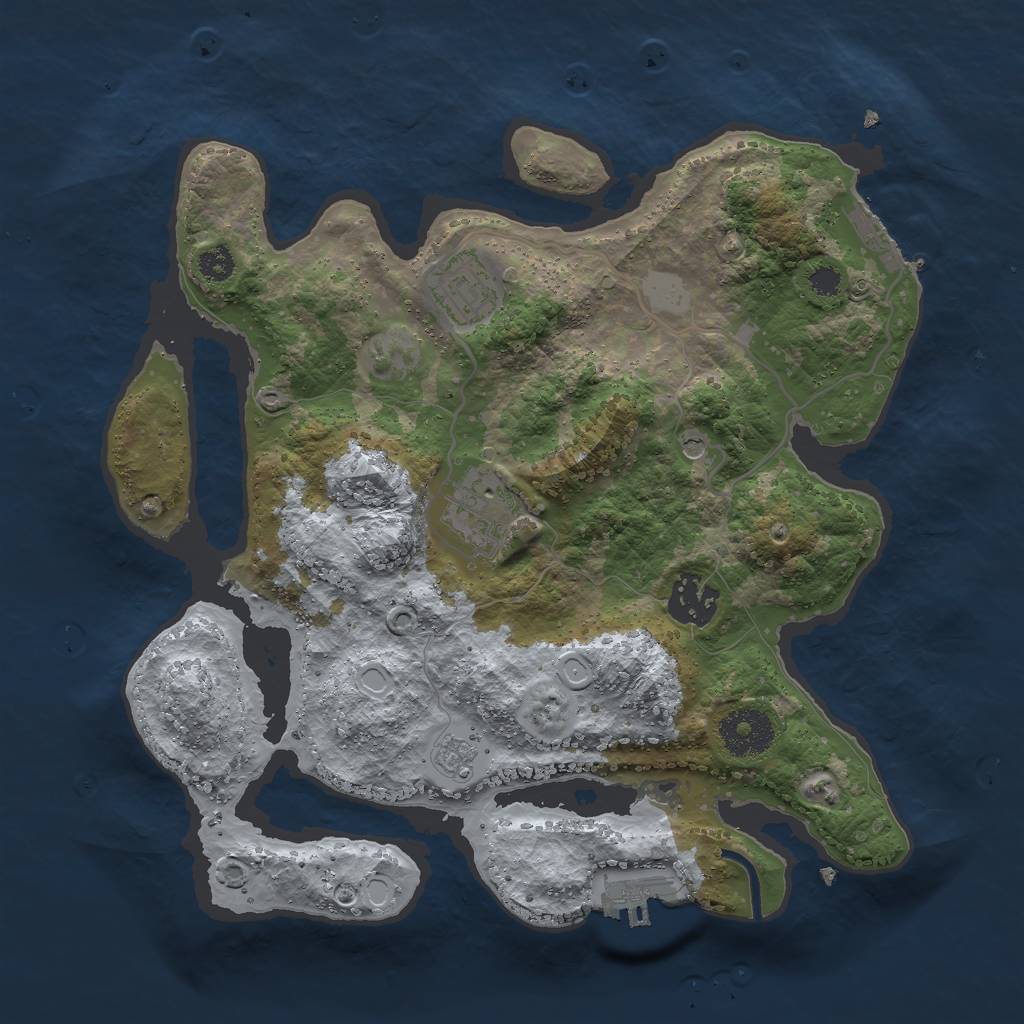 Rust Map: Procedural Map, Size: 3000, Seed: 1294241899, 12 Monuments