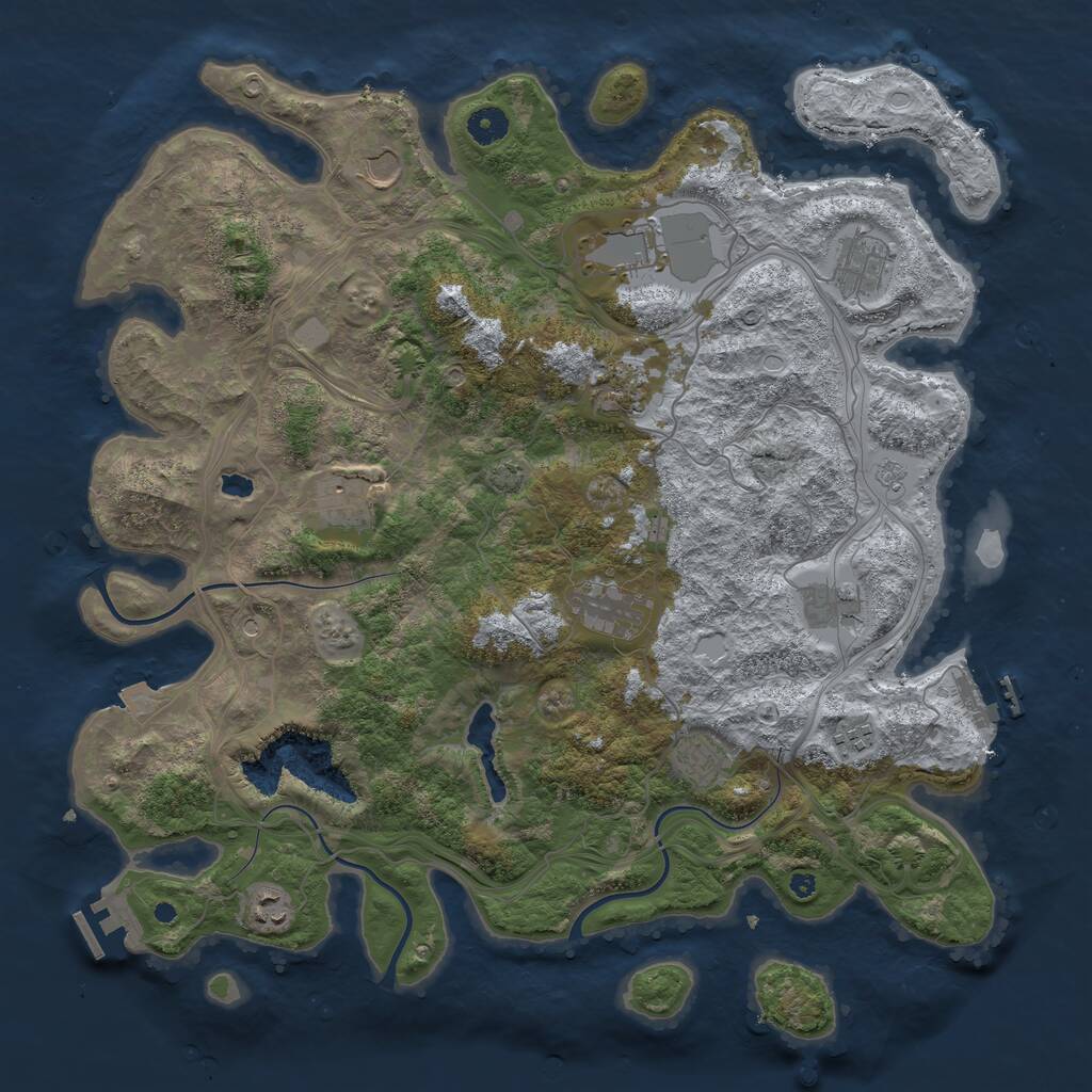 Rust Map: Procedural Map, Size: 4250, Seed: 54613009, 16 Monuments