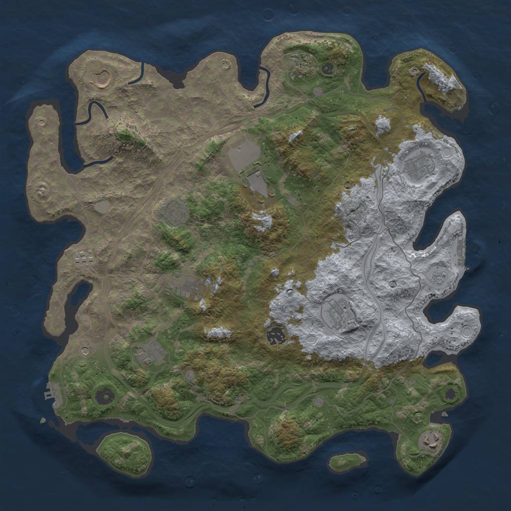 Rust Map: Procedural Map, Size: 4250, Seed: 575007886, 20 Monuments