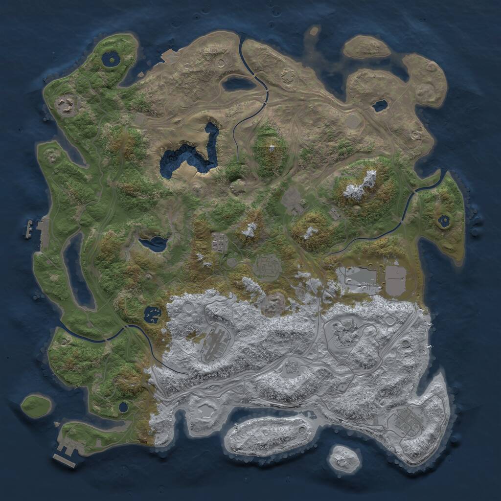 Rust Map: Procedural Map, Size: 4300, Seed: 1290829362, 15 Monuments