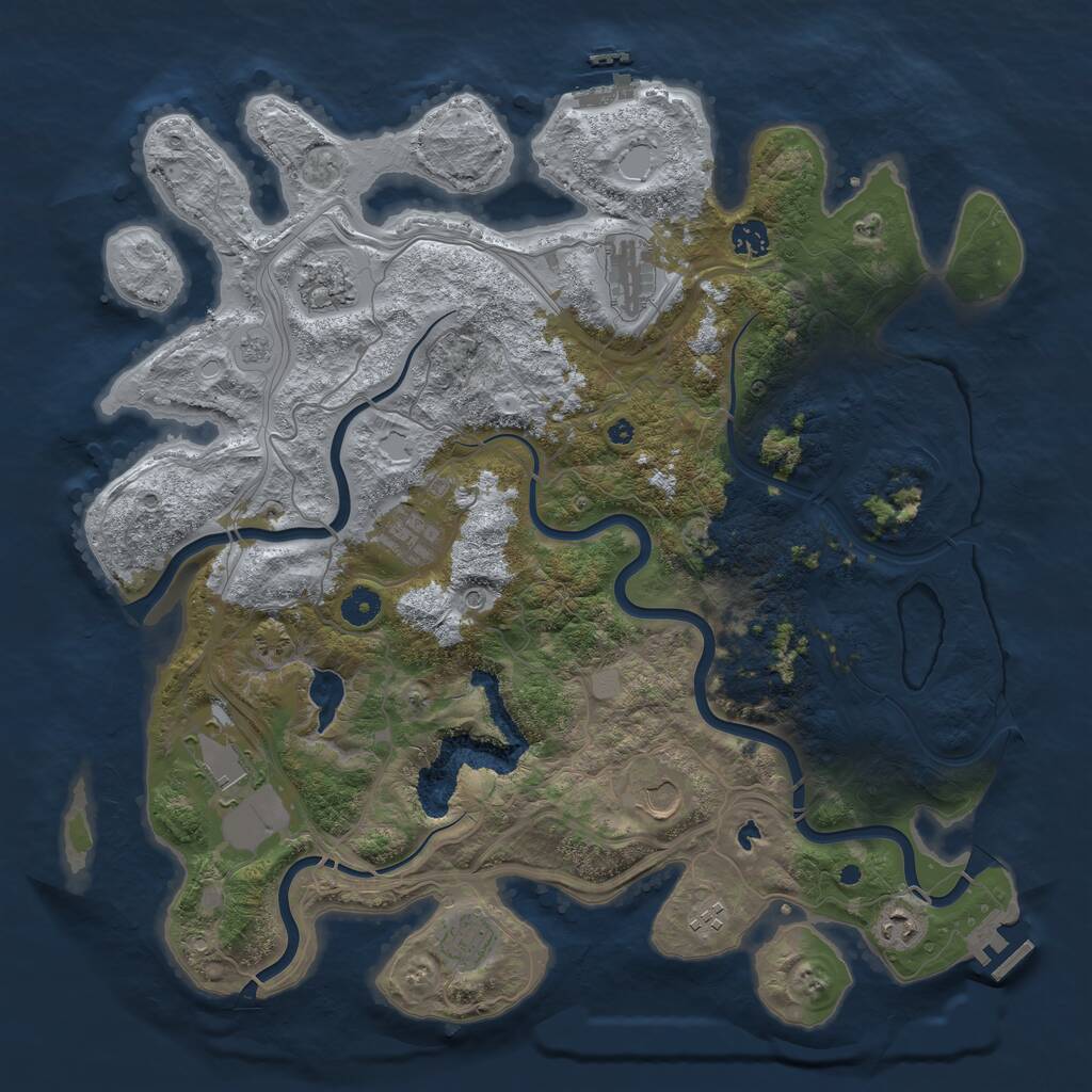 Rust Map: Procedural Map, Size: 4300, Seed: 566475744, 15 Monuments